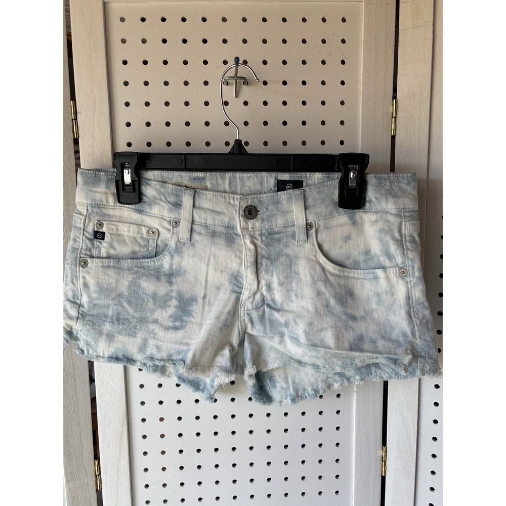 AG Adriano Goldschmied Denim Shorts The Daisy Low‎ Rise Women's 29 Blue Tie Dye